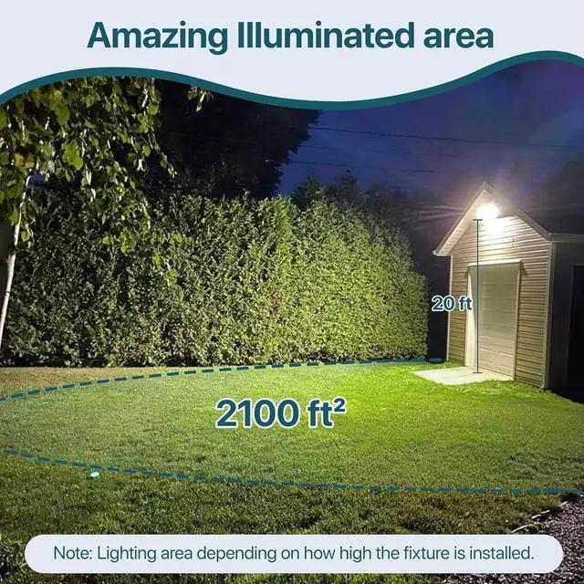 Alt view image 6 of 7 - LED Wall Pack Light: 120W 18000lm LED Security Flood Lighting with Dusk to Dawn Photocell - Glass Lens Outdoor LED Wall Lights 2Pakcs for Yard ETL Listed