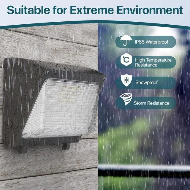 Alt view image 7 of 7 - LED Wall Pack Light: 120W 18000lm LED Security Flood Lighting with Dusk to Dawn Photocell - Glass Lens Outdoor LED Wall Lights 2Pakcs for Yard ETL Listed