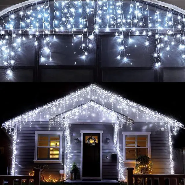 Main image of Led Christmas Lights Outdoor Christmas Decorations Hanging Light 400LED 8 Modes 75 Drops, Waterproof Outdoor Indoor Fairy Christmas Lights for Party, Holiday, Wedding Decorations (CoolWhite)