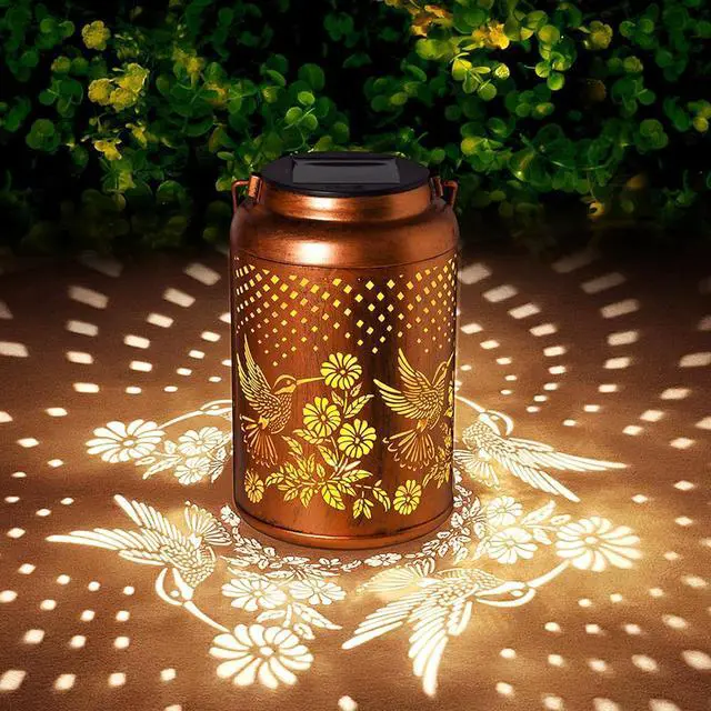 Main image of Hummingbird Solar Lantern Outdoor Waterproof Birthday Gifts for Women Mom Grandma Garden Decor Hanging Solar Lights Metal Garden Decorative Outside for Patio Yard Lawn Pathway Landscape