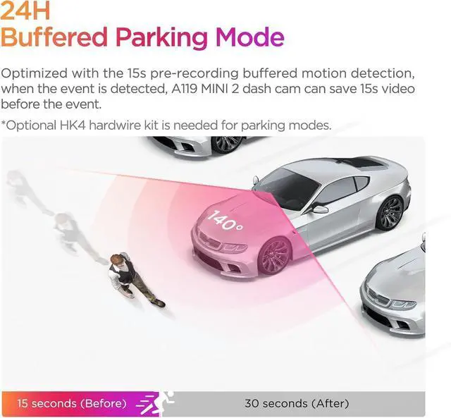 Alt view image 3 of 7 - VIOFO Dash Cam A119 Mini 2, STARVIS 2 Sensor, 2K 60fps/HDR 30fps Voice Control Car Dash Camera with 5GHz Wi-Fi GPS, Night Vision 2.0, 24H Parking Mode, Supercapacitor (SD Card Not Included)