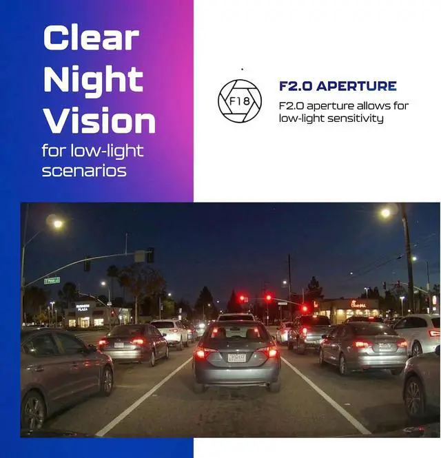 Alt view image 4 of 7 - AZDOME M200 Mini Dash Cam WiFi Dashcam - Single Channel Dash Cam for Broad Road Coverage - Built-in WiFi - Full HD Resolution - Parking Monitor - App Connectivity - Collision Detection - Night Vision