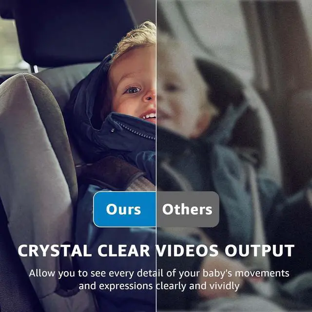 Alt view image 3 of 7 - Baby Car Camera, HD Display Baby Car Mirror with Night Vision Feature, 4.3 inch Baby Car Camera with Monitor Wide Clear View, Backseat Camera Rear Facing to Observe Babys Every Move