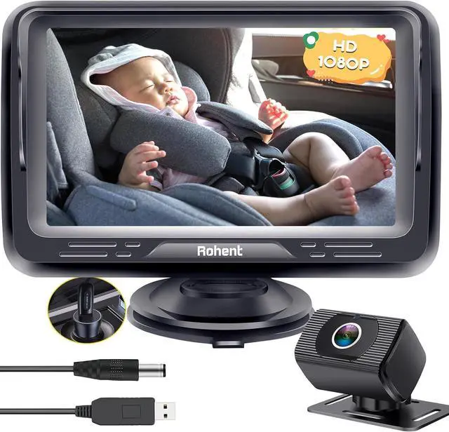 Main image of Rohent Car Camera for Baby USB: Plug and Play Easy to Install Crystal Night Vision Wide View Angle for Newborn Infant Safety