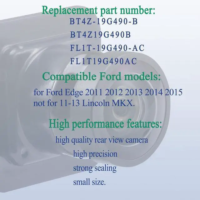 Alt view image 7 of 7 - Rear View Backup Camera fits Edge 2011 2012 2013 2014 2015, MKX 2011-2013, Safety Parking Assist Camera, Replaces# FL1T-19G490-AC BT4Z-19G490-B