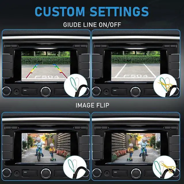 Alt view image 4 of 7 - HD Backup Camera for Car Universal Front/Side/Rear Camera for 12-24 V Car Truck Pickup SUV Rear View Reverse Camera, with Left and Right, Up and Down Rotation Angle Night Vision, IP69K Waterproof