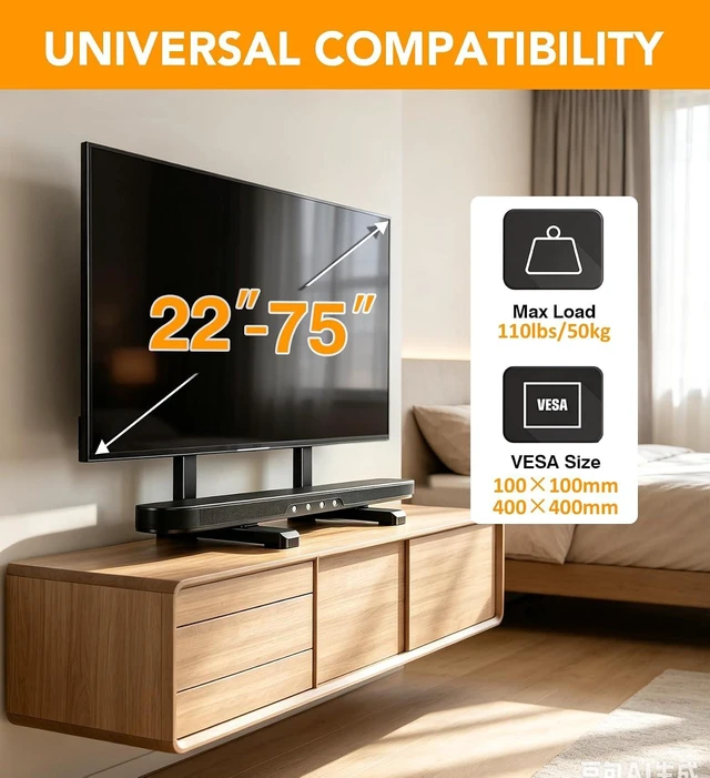 Alt view image 2 of 7 - Universal TV Stand TV Legs Replacement for Most 22-75 Inch TVs