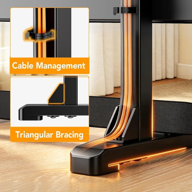 Alt view image 4 of 7 - Universal TV Stand TV Legs Replacement for Most 22-75 Inch TVs