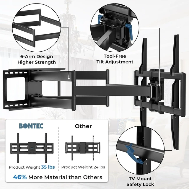 Alt view image 5 of 7 - Heavy Duty TV Wall Mount with Extra Long Extendable Arm for 60110 Inch TVs