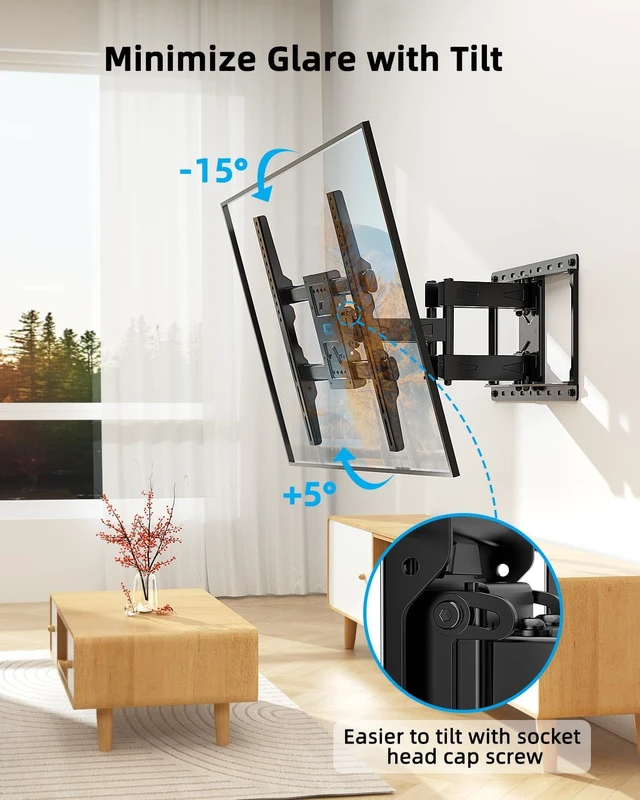 Alt view image 3 of 7 - HOME VISION Full Motion TV Mount with Soundbar Bracket, 32-70" TVs, 132 lbs