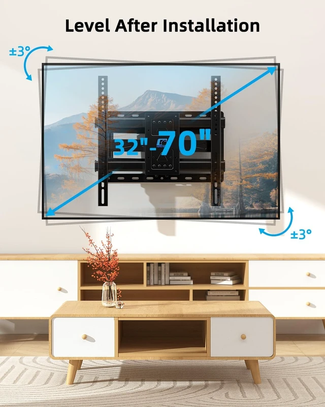 Alt view image 4 of 7 - HOME VISION Full Motion TV Mount with Soundbar Bracket, 32-70" TVs, 132 lbs