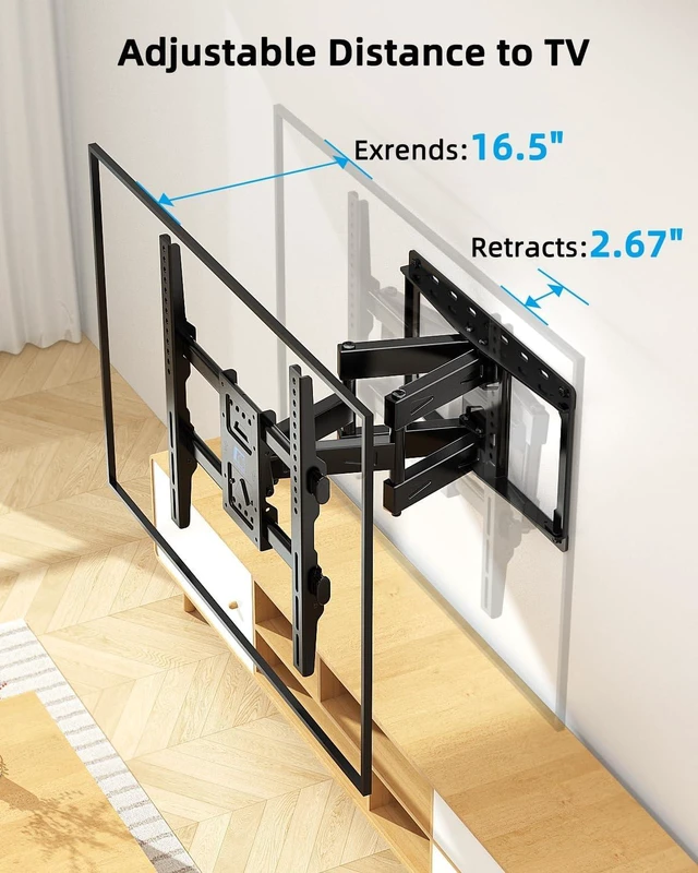 Alt view image 6 of 7 - HOME VISION Full Motion TV Mount with Soundbar Bracket, 32-70" TVs, 132 lbs