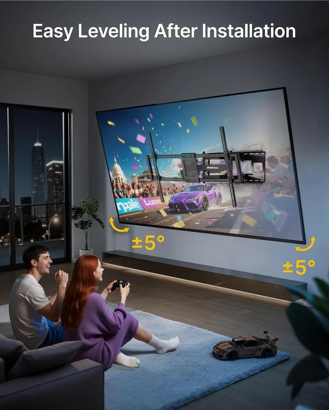 Alt view image 7 of 7 - monTEK Heavy Duty Full Motion TV Wall Mount for 60-120 Inch Extra Large TVs