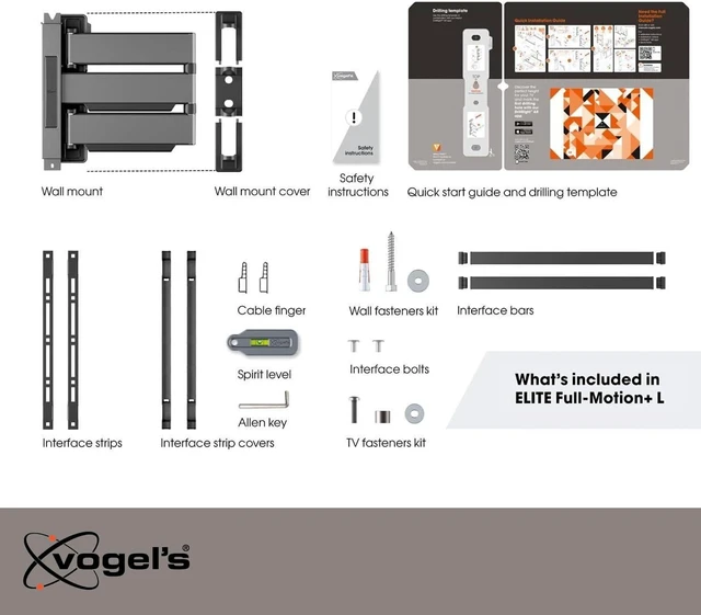 Alt view image 7 of 7 - Vogel's TVM 5645 Full-Motion Ultra-Thin TV Wall Bracket for 40-77 inch TVs, Max. 99 lbs, Swivels up to 180°, Full-Motion TV Mount max. VESA 600x400