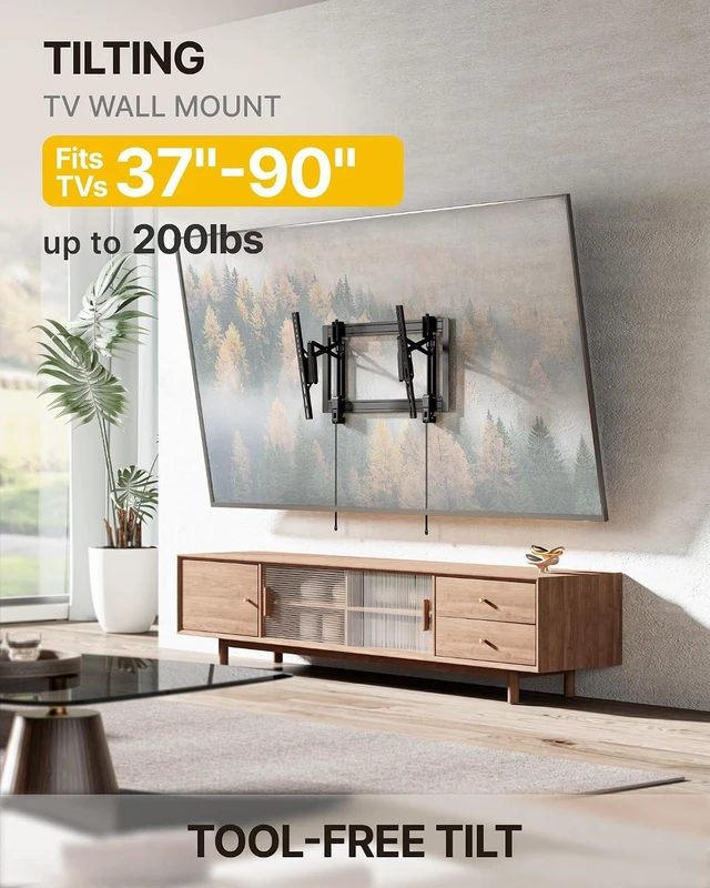 Alt view image 2 of 7 - monTEK Heavy Duty Tilting TV Wall Mount Bracket for 3790" TVs up to 200lbs