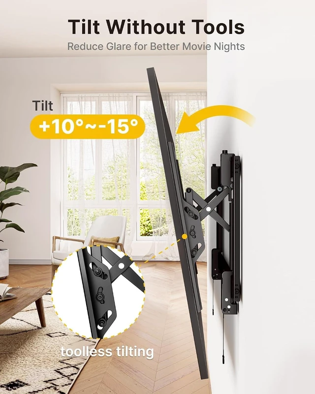 Alt view image 4 of 7 - monTEK Heavy Duty Tilting TV Wall Mount Bracket for 3790" TVs up to 200lbs