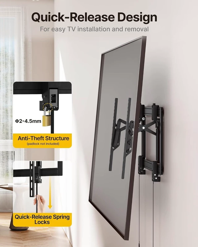 Alt view image 7 of 7 - monTEK Heavy Duty Tilting TV Wall Mount Bracket for 3790" TVs up to 200lbs