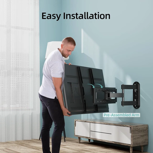 Alt view image 7 of 7 - HCMOUNTING Outdoor Full Motion TV Wall Mount for 2665 Flat & Curved TVs
