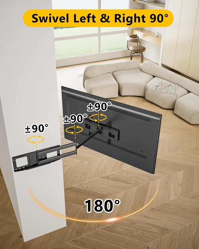 Alt view image 7 of 7 - 48" Extension Long Arm Full Motion TV Wall Mount 37-85 TV by WHYFONE