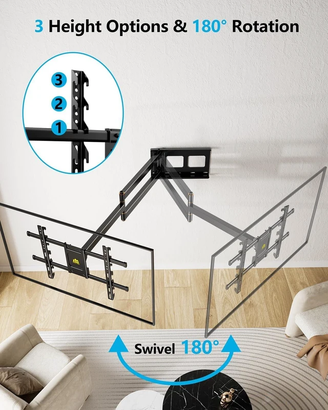 Alt view image 6 of 7 - FORGING MOUNT Long Arm TV Wall Mount for 42-90 Inch TVs up to 150 lbs