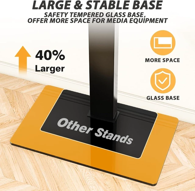 Alt view image 7 of 7 - TAVR Swivel Floor TV Stand Base for 32-75 Inch TVs up to 110 lbs