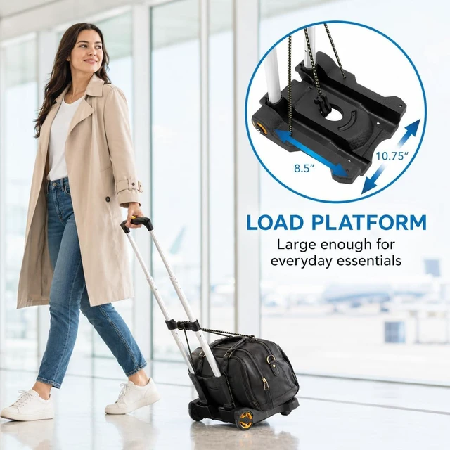 Alt view image 5 of 7 - Mount-It! Folding Luggage Cart with Wheels, 77 lbs