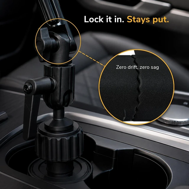 Alt view image 4 of 7 - Mount-It! Universal Cup Holder Tablet Mount, 7-11in Tablets, Aluminum