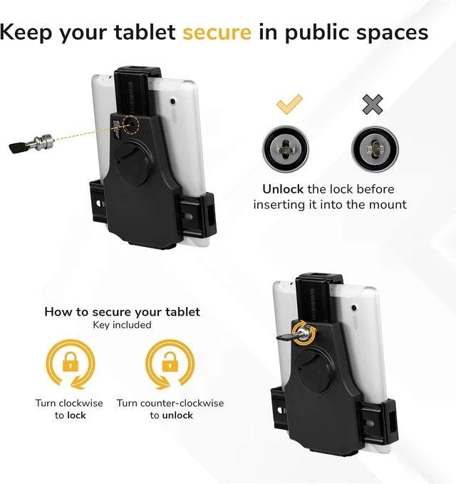 Alt view image 2 of 7 - Mount-It! Anti-Theft Universal Tablet Floor Stand Kiosk, Retail POS, Silver