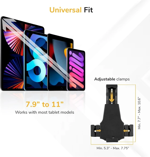 Alt view image 3 of 7 - Mount-It! Anti-Theft Universal Tablet Floor Stand Kiosk, Retail POS, Silver