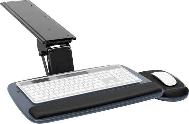 Main image of Mount-It! Under Desk Keyboard Tray, Adjustable Slide-Out Keyboard, Blue