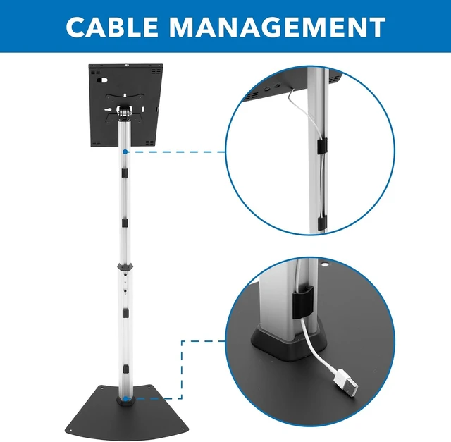 Alt view image 6 of 7 - Mount-It! Anti-Theft iPad Floor Kiosk, Height Adjustable, VESA 75x75 Mount