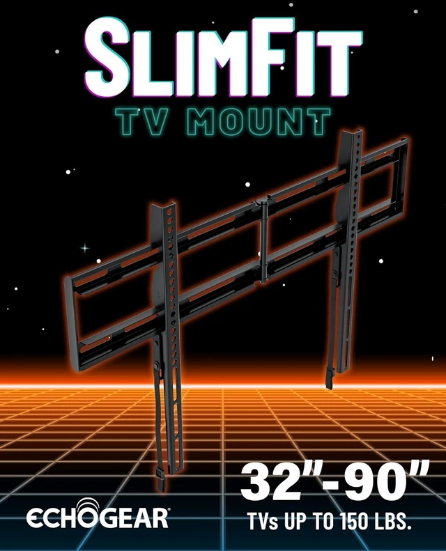 Alt view image 2 of 7 - ECHOGEAR Fixed TV Wall Mount for 32"-90" TVs up to 150lbs, 1.18" Profile
