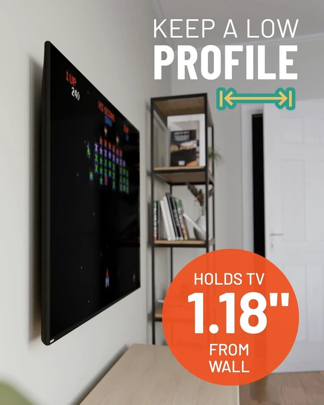 Alt view image 4 of 7 - ECHOGEAR Fixed TV Wall Mount for 32"-90" TVs up to 150lbs, 1.18" Profile
