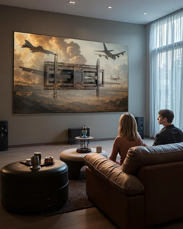 Alt view image 7 of 7 - monTEK Heavy Duty Full Motion TV Wall Mount for 37-90 Inch TVs