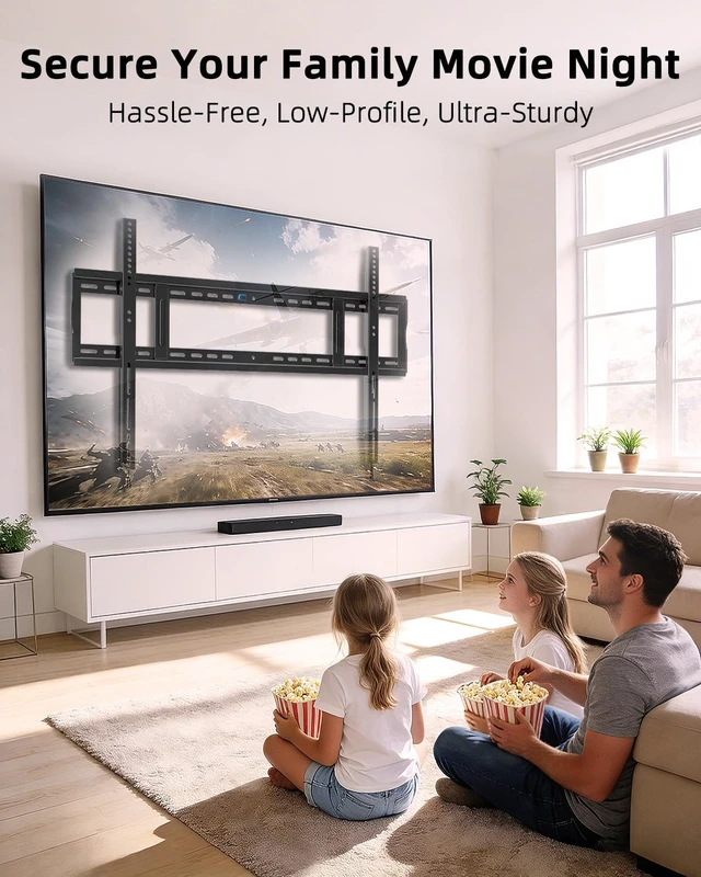 Alt view image 6 of 7 - HOME VISION Heavy Duty TV Wall Mount 65-150", Fixed, VESA 1200x600, 364 lbs