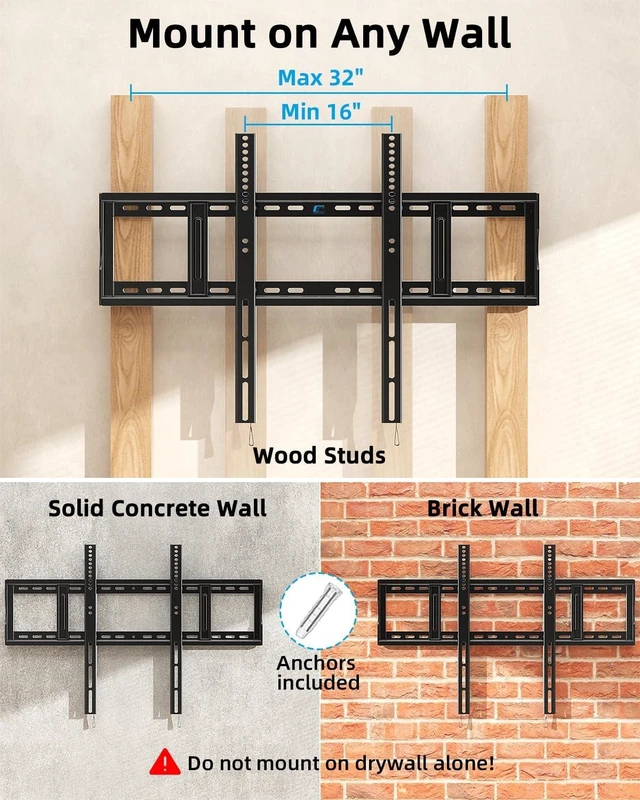 Alt view image 3 of 7 - HOME VISION Heavy Duty Fixed TV Wall Mount for 55-150" TVs, Max 330lbs