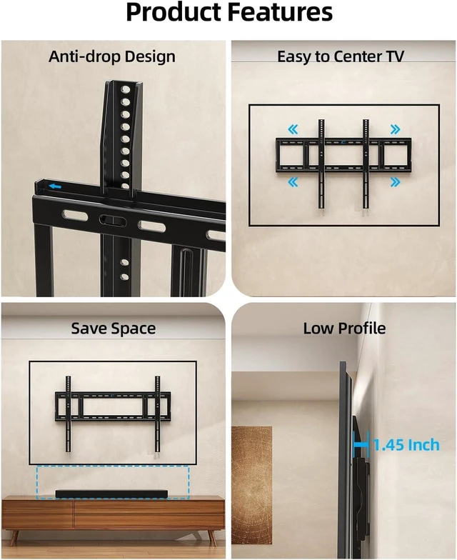 Alt view image 6 of 7 - HOME VISION Heavy Duty Fixed TV Wall Mount for 55-150" TVs, Max 330lbs