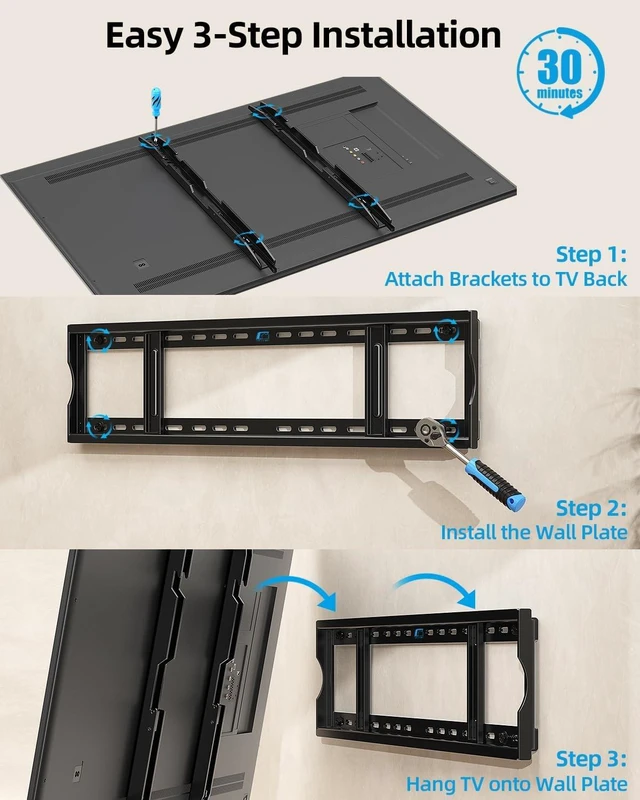 Alt view image 7 of 7 - HOME VISION Heavy Duty Fixed TV Wall Mount for 55-150" TVs, Max 330lbs