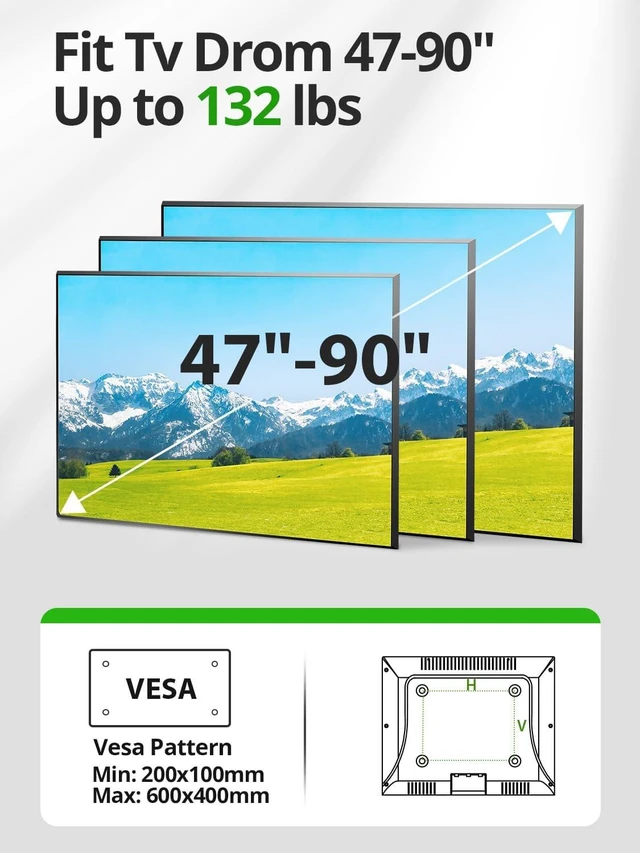 Alt view image 6 of 7 - Outdoor TV Wall Mount for 47-90" TVS, Full Motion Weatherproof TV Bracket