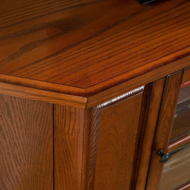 Alt view image 2 of 6 - Leick Home Corner TV Stand, 47", Medium Oak
