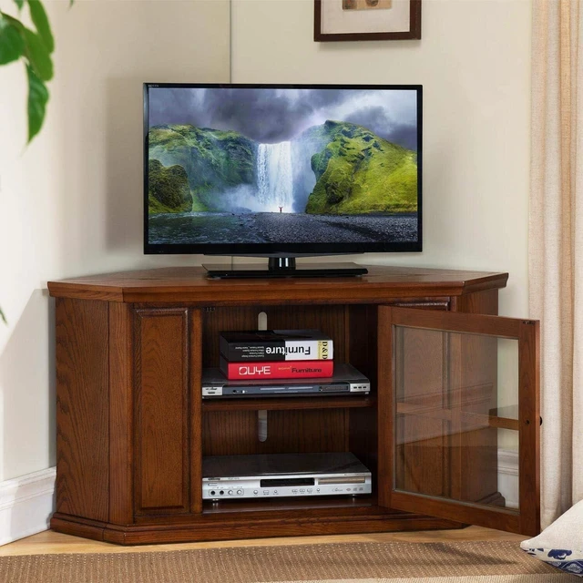 Alt view image 4 of 6 - Leick Home Corner TV Stand, 47", Medium Oak