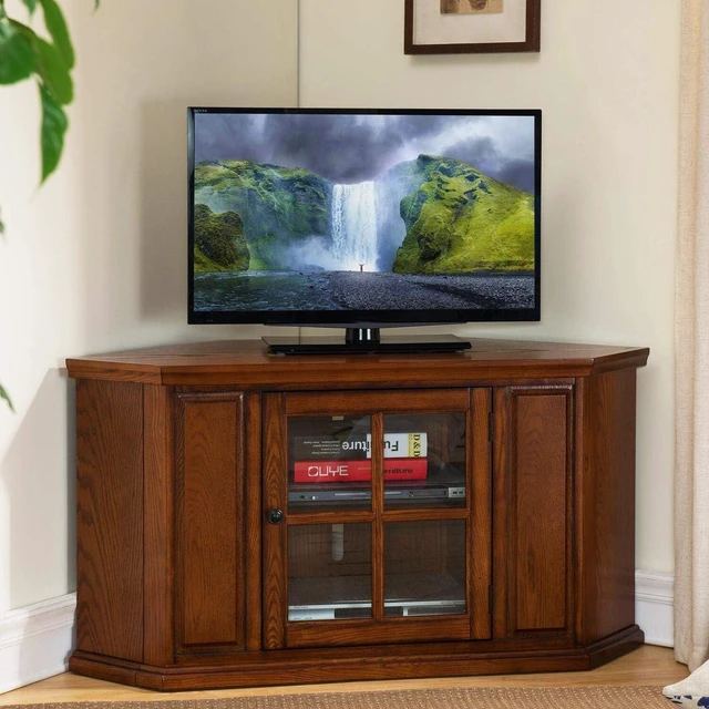 Alt view image 5 of 6 - Leick Home Corner TV Stand, 47", Medium Oak