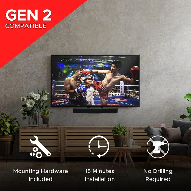 Alt view image 4 of 7 - Sound Bass Soundbar TV Mount Attachment for Sonos Beam Gen 1& 2 Only, Black