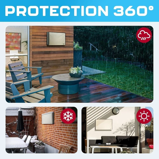 Alt view image 4 of 7 - Garnetics Outdoor TV Cover 43 Inch Weatherproof Waterproof - 600D Heavy Duty for Outside 43, 43 Inch TV Cover Outdoor Enclosure with Bottom & Remote Pocket, Fits 40-43 Flat Screen