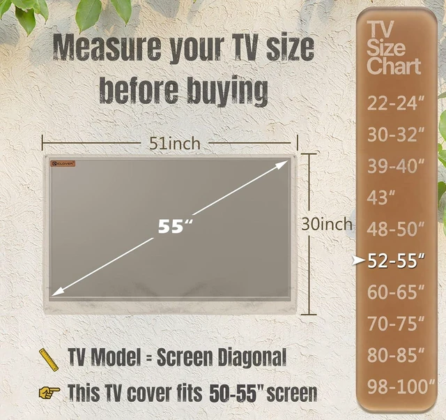 Alt view image 2 of 7 - IC ICLOVER Outdoor TV Cover 55 Inch, Heavy Duty Weatherproof TV Protector
