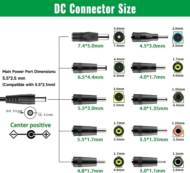 Alt view image 4 of 7 - DC 19V 3.42A Power Supply, 19 V AC Adapter, 19 Volt Laptop Charger, AC 100-240V 50-60hz, for 19Vdc Gateway Toshiba Acer Lenovo Asus Laptop, for JBL Speaker, for LG LCD Monitor.