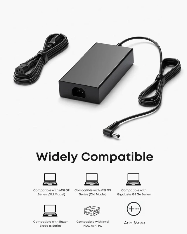 Alt view image 6 of 6 - 230W Charger Fit for MSI GS66 Stealth Eluktronics Gigabyte Laptop