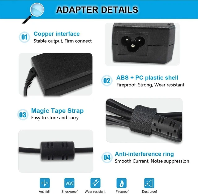 Alt view image 3 of 7 - 90W 20V 4.5A AC Adapter Charger Compatible with Lenovo Thinkpad T60 T61 T400 T410 T420 T430 T500 T510 T520 T530 X60 Z60 X200 X201 X220 X230 X61 L420 L430 Edge 14 15 E420 E430 E530 Power Supply