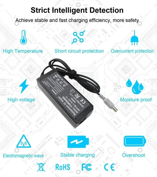 Alt view image 5 of 7 - 90W 20V 4.5A AC Adapter Charger Compatible with Lenovo Thinkpad T60 T61 T400 T410 T420 T430 T500 T510 T520 T530 X60 Z60 X200 X201 X220 X230 X61 L420 L430 Edge 14 15 E420 E430 E530 Power Supply