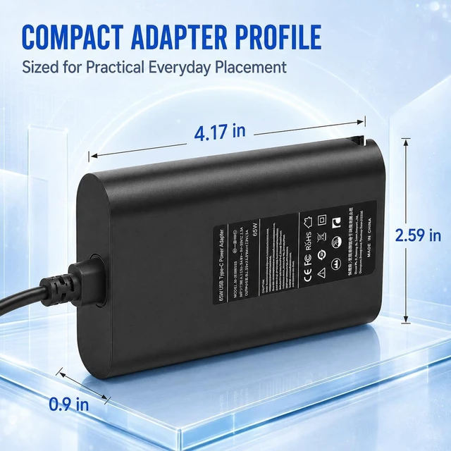 Alt view image 3 of 7 - ROLADA USB-C Laptop Charger for Dell Chromebook 3100 3300 3380 3400, 65W